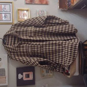 Plus size bold houndstooth jacket